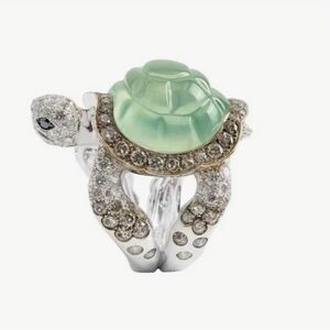 🐢 NEW Elegant Silver and Green Turtle Ring 🐢